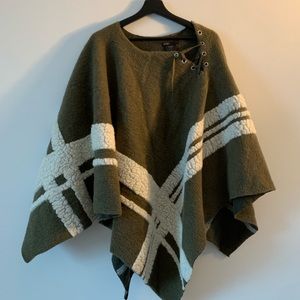 Maje Green Wool-Blend Poncho